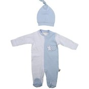 Resim cicimbaby Mavi Çzigili Bebek Tulum 