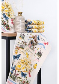 Resim En Güzel Mutfak Havlusu Modeli 3'lü Kelebekli Ev 