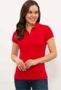 Resim U.S. Polo Assn. Kadın Kırmızı Basic Polo Yaka Tişört 50280057-vr030 