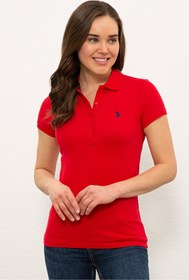 Resim U.S. Polo Assn. Kadın Kırmızı Basic Polo Yaka Tişört 50280057-vr030 