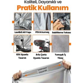 Resim Dokaca Gri Kilit ve Arka Çanta Uyumlu Ktm 890 Duke Uyumlu Motosiklet Brandası, Koruma Örtüsü 