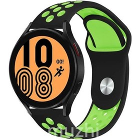 Resim Samsung Galaxy Uyumlu Watch İçin Spor Kordon 5-pro-4-klasik/aktif 2 40mm 44mm 45mm 6 Black And Green 20mm Watch Band 