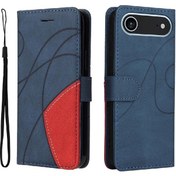 Resim İpohone Uyumlu 17 Air İçin Kart Yuvalı Standlı Dikişli Renkli Kitap Cüzdanlı Deri Kılıf Kickstand Koruyucu 