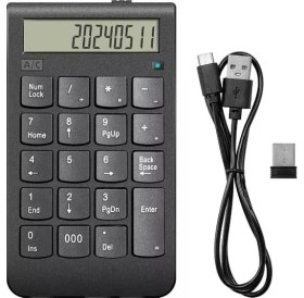 Resim Apera CR43 2'si 1 Arada Kablosuz Bluetooth ve 2.4 Ghz Bağlantı Nümerik Klavye ve Hesap Makinesi Keypad Numlock Numped 