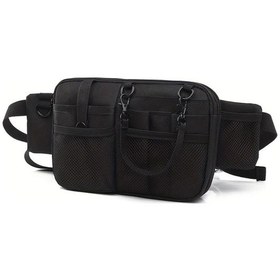 Resim Willowhaven Siyah Hemşire Çantası Taşınabilir Tıbbi Malzeme Alet Seti Omuz Askılı Bel Çantası Siyah 