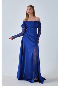 Resim Feminist Saks Kolları Dantel Detaylı Drapeli Abiye 9705561.26 