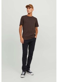 Resim Jack & Jones Erkek Jjıglenn Düşük Bel Slim Fit Jean Pantolon 12246949 Siyah 