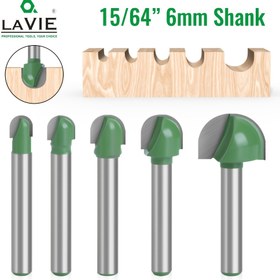 Resim LAVIE 1 adet 6mm Shank Topu Burun Uç Freze Yuvarlak Burun Cove CNC Freze Biti Yarıçap Çekirdek Kutusu Katı Karbür Router Bit Araçları MC06001 