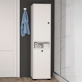 Resim Mobilique Atlas 1 Çamaşır Sepetli Banyo Dolabı Beyaz 