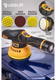 Resim Assur ASR442 12V Orbital 6 Kademeli Polisaj Sarı 
