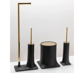 Resim Banyo Çöp Kovası 4 Lt Beyaz/Gold 247X225X225 Mm 