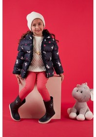 Resim Lela Ekstra Dolgulu Içi Yumuşak Polarlı Kapüşonlu Şişme Kız Çocuk Mont 5763001 Lacivert 