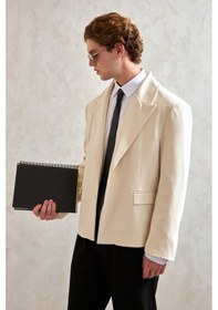 Resim Hyman Erkek Oversize Blazer Ceket Ekru 