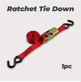 Resim Hightower Kırmızı 1 Adet 1x4.5m Ağır Hizmet Ratchet Bağlama Kayışı Polyester Yük Bagaj Motor 