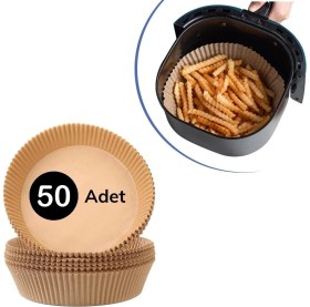 Resim OtoTech 50 Adet Air Fryer Pişirme Kağıdı Tek Kullanımlık Hava Fritöz Yağ Geçirmez Yapışmaz Tabak 