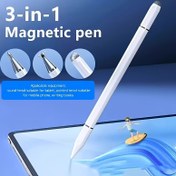 Resim Üçü bir arada dokunmatik ekran kalemi, yüksek hassasiyet ve yüksek hassasiyet, iPhone/iPad/Android tabletler için uygun, tüm dokunmatik ekranlarla uyumlu, siyah/beyaz 