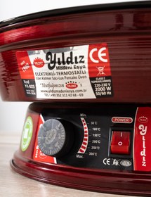 Resim Skygo 2000W Elektrikli Termostatlı Lüks Saç - 50 cm Ekmek, Gözleme, Börek ve Katmer Pişirme Sacı 