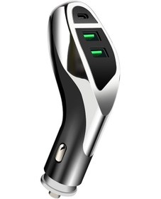 Resim Xiyyadms Gümüş 48w Otomobil Şarj Cihazı, 3 Port Type-c+2xusb Pd+qc4.0 Hızlı Şarj, 12v/24v Uyumlu, Güvenli Ve Taşınabilir 