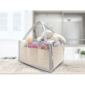 Resim Babyjem Keçe Anne Bebek Bakım Çantası Organizer Somon Çiçek 