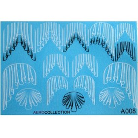 Resim 3D French Tırnak Stıcker Tırnak Dövme Nail Art A008 