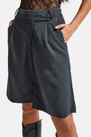 Resim Kadın Antrasit s6 Baggy Fit Maxi Boy Bermuda Şort - Antrasit / L 