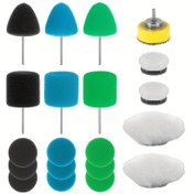 Resim 20 adet 2.54cm Mini Buffing Parlatma Pedleri, Mini Detay Parlatma Pedleri Seti, Aşınmaya Dayanıklı Sünger Yün Parlatıcı Pedler Araba Detay Küçük Alan Parlatma Pedleri Arka Destek Ped ile Otomobil Araba Mini Detay Parlatıcı Pedleri Mini Parlatma Pedleri Kiti 