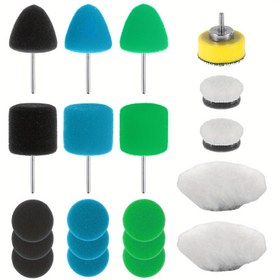 Resim 20 adet 2.54cm Mini Buffing Parlatma Pedleri, Mini Detay Parlatma Pedleri Seti, Aşınmaya Dayanıklı Sünger Yün Parlatıcı Pedler Araba Detay Küçük Alan Parlatma Pedleri Arka Destek Ped ile Otomobil Araba Mini Detay Parlatıcı Pedleri Mini Parlatma Pedleri Kiti 