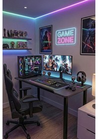 Resim 120 Antrasit Oyun Çalışma Masası Gaming Masa Ofis Masası 9120- Anrasit 