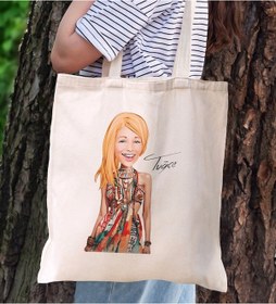 Resim Bk Gift Kişiye Özel Kadın Karikatürlü Kanvas Bez Plaj Çantası Baskılı Omuz Çantası-27, Alışveriş Çantası, Arkadaşa Hediye, Sevgiliye Hediye Kobitmeyen 