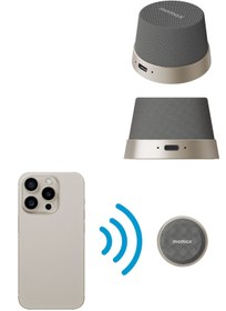Resim Momax 1-Vibe Go Magnetic Wireless Taşınabilir Gerçek Kablosuz Hoparlör (Gri) 