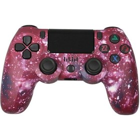 Resim Işık Şeridi Çift Titreşim Oyun Kolu İle Ps4 Kablosuz Bluetooth Oyun Denetleyicisi İçin Fantastik Mor 