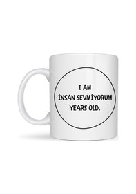 Resim İnsan Sevmiyorum Yazılı Kupa Model 242 Minimal Tasarım Komik Mesajlı Seramik Kahve Kupası Beyaz 