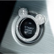 Resim UnDePlus Tüm Araçlar için Star Stop Düğmesi Taşlı Halkası Kılıfı 