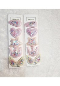 Resim Rengarenk Kalp, Yildiz, Melek Kanadı, Tavşan Ve Taç Şeklinde 5 Lu Toka Seti.-20 Çok Renkli 