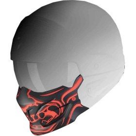 Resim Scorpion Combat Evo Samurai Maske Mat Siyah Kırmızı 