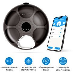 Resim Şımart Uygulama Kontrollü Soğutuculu Yaş Mama Uyumlu 6 Hazneli Akıllı Mama Kabı 