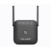 Resim Platoon PIX-LINK 300Mbps 2 Anten Repeater+AP Siyah Kablosuz Menzil Genişletici Router 