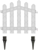 Resim Hepta Collection Dekoratif Plastik Bahçe ve Peyzaj Çiti 10 ADET ÇİT (Y: 50 CMG: 5.5 M) TOPRAK AYAKLI (Beyaz) 