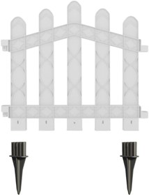 Resim Hepta Collection Dekoratif Plastik Bahçe ve Peyzaj Çiti 10 ADET ÇİT (Y: 50 CMG: 5.5 M) TOPRAK AYAKLI (Beyaz) 