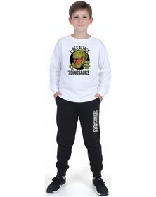 Resim Fyk Kids 3'lü Erkek Çocuk Baskılı Yuvarlak Yaka Alt-üst Pijama Takımı Turuncu 