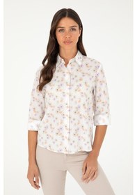Resim U.s. Polo Assn. Kadın Haki Gömlek Desenli 50280965-vr027 Haki 