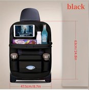 Resim Xuweiwei Black Versatile Araç Arka Koltuk Organizatörü Katlanır Masa Tepsisi Tutuculu Seyahat Masası 