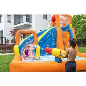 Resim H2ogo 53301 Turbo Splash Zone Şişme Su Oyun Parkı 2.70 M Mavi - Turuncu 