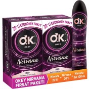 Resim Okey Nirvana Prezervatif 40'Lı + Okey Nirvana Jel Su Bazlı 100 Ml 