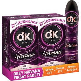 Resim Okey Nirvana Prezervatif 40'Lı + Okey Nirvana Jel Su Bazlı 100 Ml 