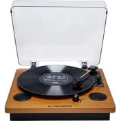 Resim Blueforce Soprano Ahşap Pikap Plak Çalar Retro Bluetooth USB Sd Kart Aux Dahili Hoparlör 
