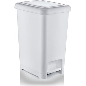 Resim Bvlx 40 Lt Slim Pedallı Çöp Kovası Beyaz 