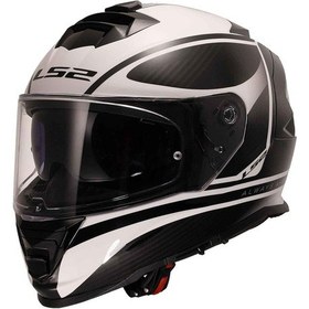 Resim Ls2 Storm 2 Dodger Full Face Motosiklet Kaskı Siyah - Beyaz 