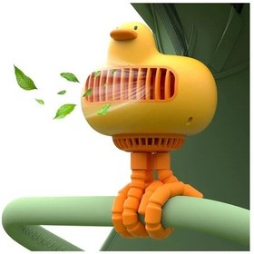 Resim Jialan Mini Taşınabilir Bebek Arabası Fan Ördek Şekli Standı 