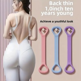 Resim Silikon Yoga Direnç Bantları - Germe Fitness Esneme Halatları Sırt, Bel ve Kol için - Dayanıklı Mor Fitness Bantları Ev, Spor Salonu ve Açık Hava Egzersizleri için, Spor Salonu Aksesuarları, Bel Eğitmeni, Dokulu Kavrama Kolları 